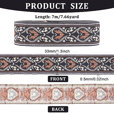 Ethnic style Embroidery Polyester Ribbons OCOR-WH0077-27C-1