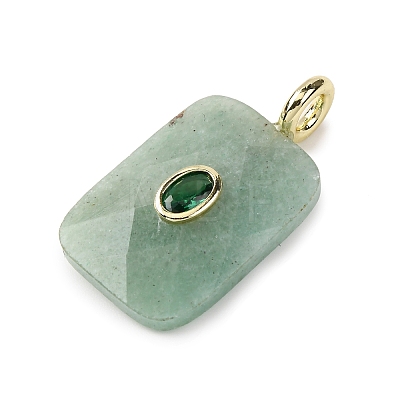 Natural Green Aventurine Faceted Pendants G-B186-01G-03-1