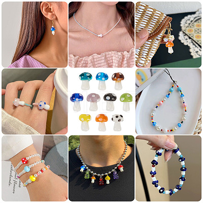 1Strand Handmade Lampwork Beads Strands LAMP-TA0001-84B-1