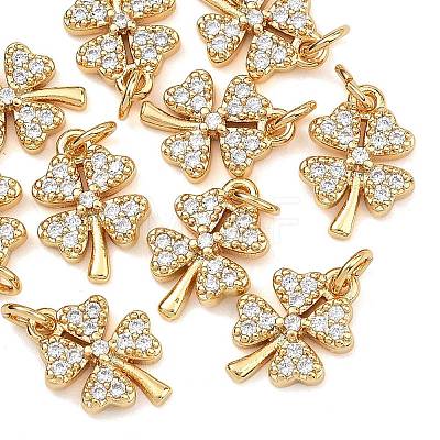 SHEGRACE Brass Micro Pave Clear Cubic Zirconia Charms XGRQ2O113-415G-1