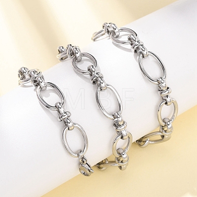 10MM 304 Stainless Steel Oval Link Chain Necklaces for Women X-NJEW-G194-04P-1