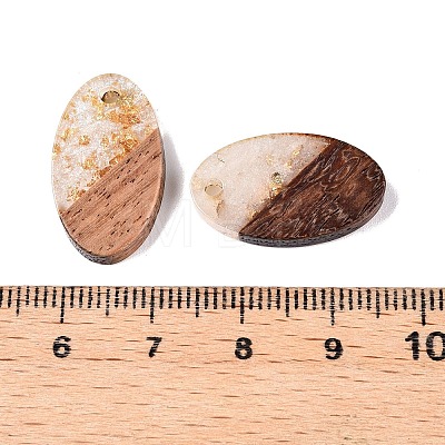 Transparent Resin and Walnut Wood Pendants RESI-T057-03N-1