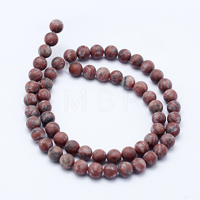 Natural Sesame Jasper/Kiwi Jasper Beads Strands G-F518-23-8mm-1