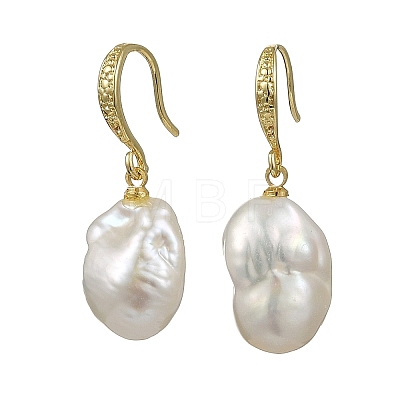 Natural Baroque Pearl Keshi Pearl Dangle Earrings for Women EJEW-JE07015-1