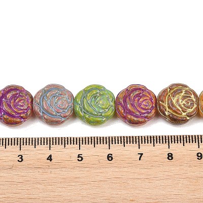 Painted Glass Beads Strands GLAA-F133-07C-1
