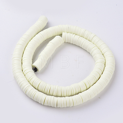Flat Round Handmade Polymer Clay Beads CLAY-R067-8.0mm-21-1