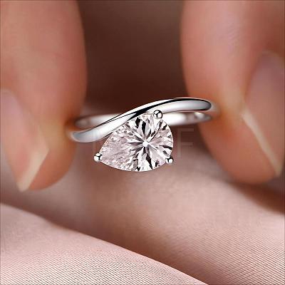Brass Pave Single Cubic Zirconia Finger Rings for Women LS-ZK8046-8-1