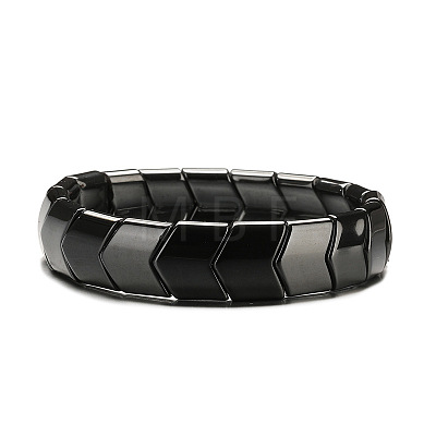 Non-magnetic Synthetic Hematite Beaded Stretch Bracelets for Men FS-WG73B41-03-1
