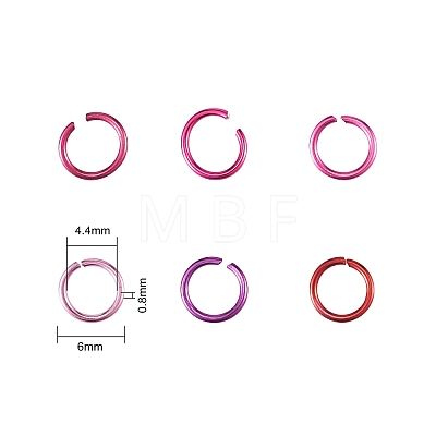 600pcs 6 Colors Aluminum Jump Rings ALUM-CJ0001-15-1