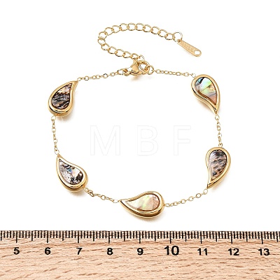 304 Stainless Steel Enamel Link Bracelets for Women SA-K003-06B-G-1