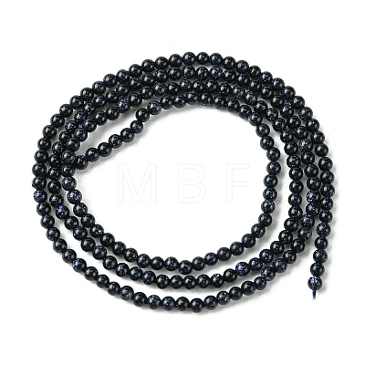 Synthetic Blue Goldstone Beads Strands G-N0200-01D-2mm-1