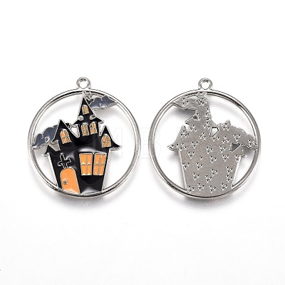 Halloween Theme Alloy Enamel Pendants ENAM-J649-12P-02-1