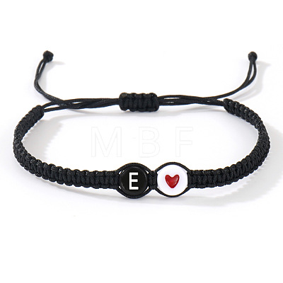 304 Stainless Steel Alphabet Beads Braided Bead Bracelets RY3090-31-1