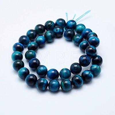 Natural Tiger Eye Beads Strands G-K203-87-10mm-1