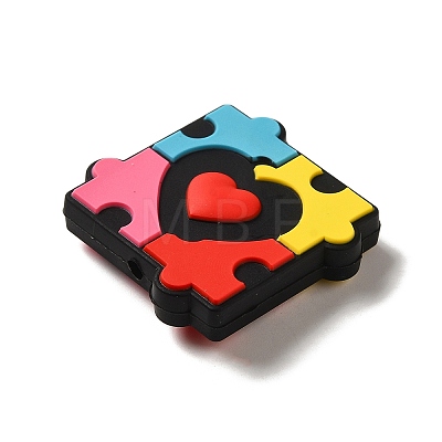 Infantile Autism Theme Silicone Focal Beads SIL-P007-C02-1