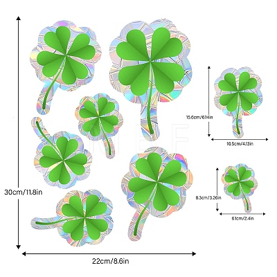 Four Leaf Clover Rainbow Prism Electrostatic Window Stickers PW-WGFCFD0-01-1