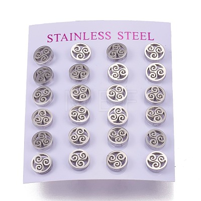 304 Stainless Steel Stud Earrings EJEW-N045-09P-1