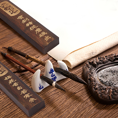 Wood Chinese Calligraphy Paper Weight Cast AJEW-WH0326-35-1