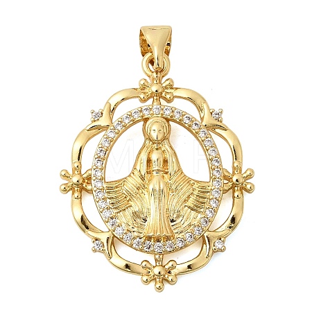 Brass Micro Pave Clear Cubic Zirconia Pendants KK-Z150-22G-04-1