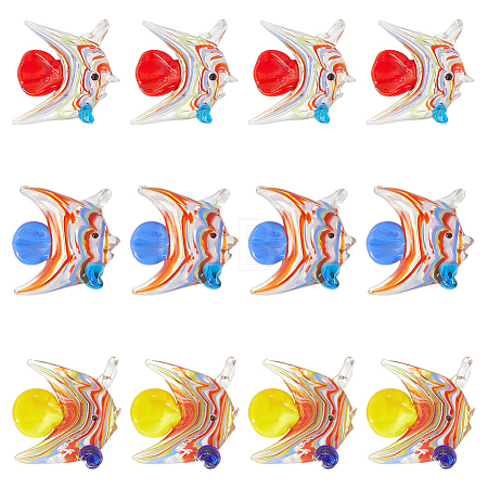12Pcs 3 Colors Glass Pendants FIND-OC0014-31-1