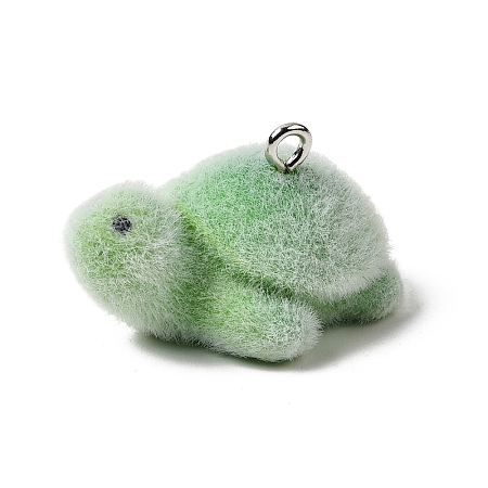 Flocking Opaque Resin Pendants RESI-G123-01P-1