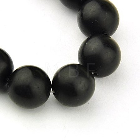 Synthetic Black Stone Beads Strands G-G508-4MM-1