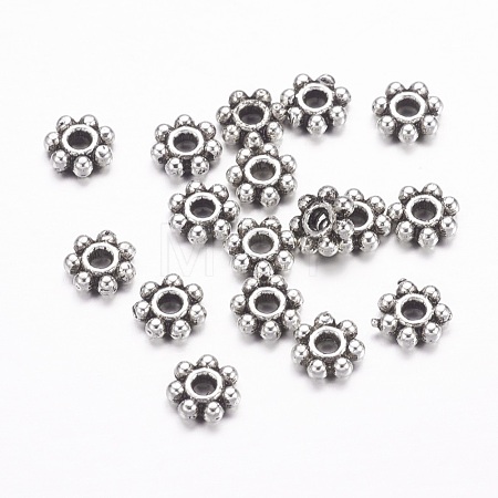 Tibetan Style Alloy Daisy Spacer Beads X-LF0991Y-AS-RS-1