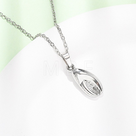 304 Stainless Steel Pendant Cable Chain Necklaces for Men Women NJEW-K308-03A-P-1