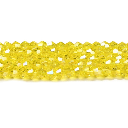 Transparent Electroplate Glass Beads Strands GLAA-F029-3mm-A21-1