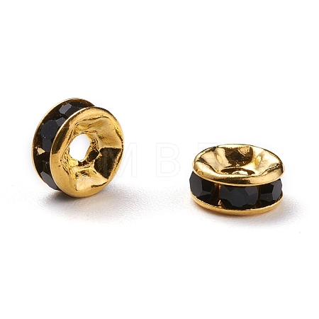 Brass Grade A Rhinestone Spacer Beads RSB036NF-04G-1
