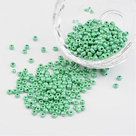 DIY Craft Beads 8/0 Opaque Colors Lustered Round Glass Seed Beads X-SEED-A012-3mm-127-1