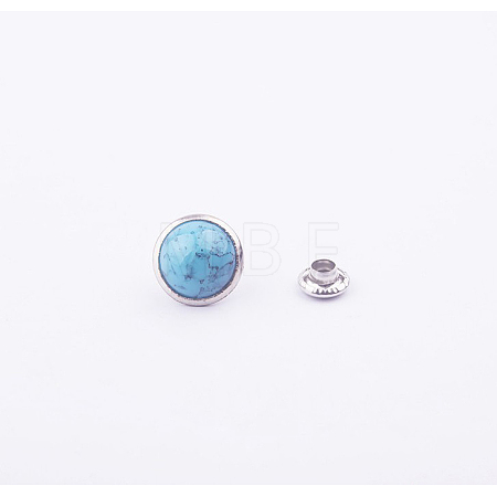 Turquoise Rivet Studs FIND-WH0012-B-01-1
