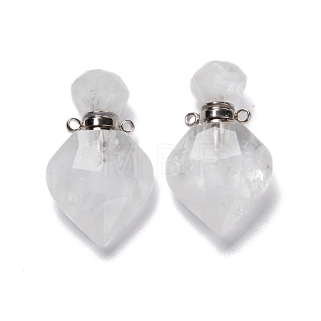 Natural Quartz Crystal Perfume Bottle Pendants G-D058-11P-03-1