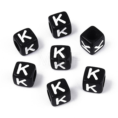 Initial Acrylic Horizontal Hole Beads OACR-ZX006-35K-1