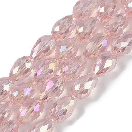 Transparent Electroplate Glass Beads Strands EGLA-N013-T4mm-B18-1