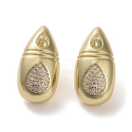 Brass Micro Pave Cubic Zirconia Stud Earrings EJEW-H308-08G-02-1