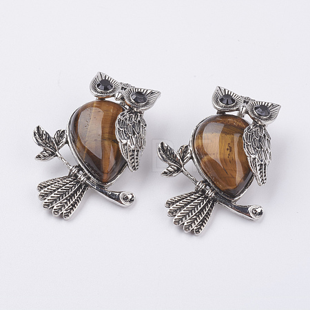 Natural Tiger Eye Pendants G-E442-01P-1