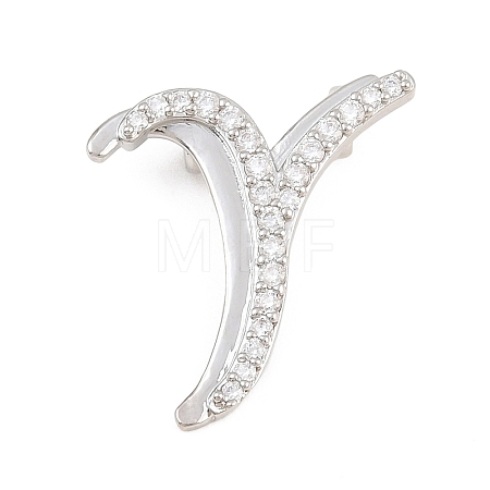 Brass Micro Pave Clear Cubic Zirconia Pendants CU-CBA8481-01P-Y-1