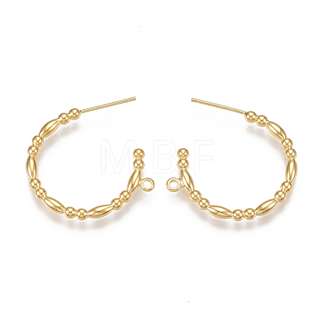 Brass Stud Earring Findings KK-T038-228G-1