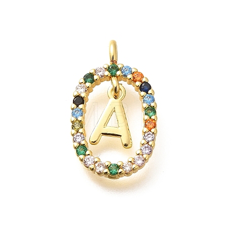 Brass Micro Pave Cubic Zirconia Pendants ZIRC-P123-01G-A02-1
