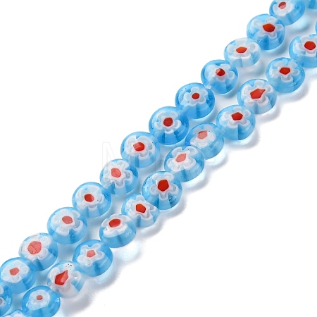Handmade Millefiori Lampwork Beads Strands LAMP-G164-11D-1