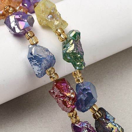 Electroplated Raw Rough Natural Amethyst Beads Strands G-Z131-J02-10-1