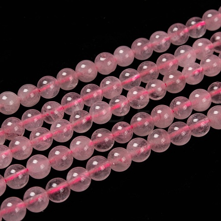 Natural  Rose Quartz Beads Strands G-L104-6mm-01-1