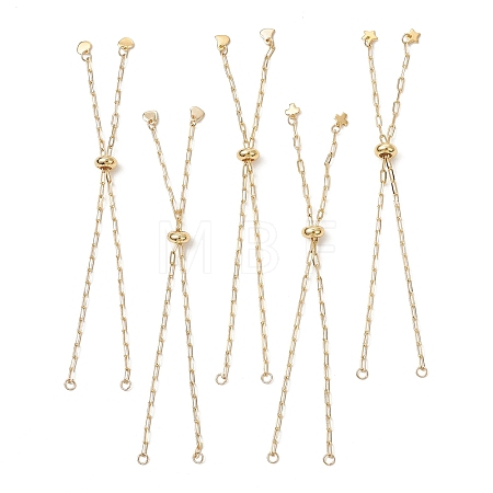 Soldered Brass Paperclip Chain Slider Bracelet Making AJEW-JB01556-1