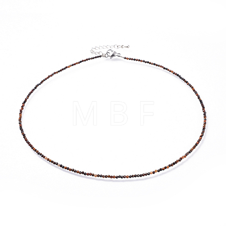 Natural Tiger Eye Beaded Necklaces NJEW-JN02492-10-1