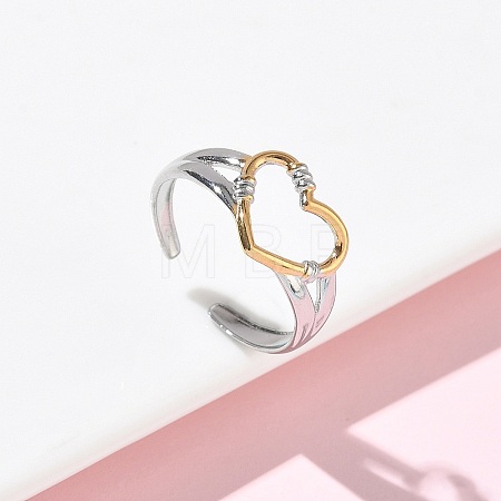 304 Stainless Steel Cuff Open Rings RJEW-Z121-02GP-04-1