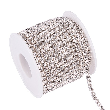 Brass Rhinestone Strass Chains CHC-T001-SS16-01S-1