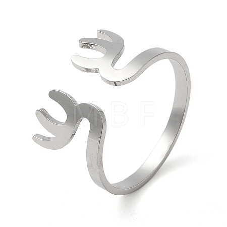 Non-Tarnish 304 Stainless Steel Cuff Rings RJEW-G299-03P-1