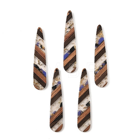 Transparent Resin & Walnut Wood Big Pendants RESI-E050-01A-01-1
