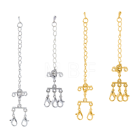 4 Pcs Alloy Chain Extender with Lobster Claw Clasps FIND-WH0126-552-1
